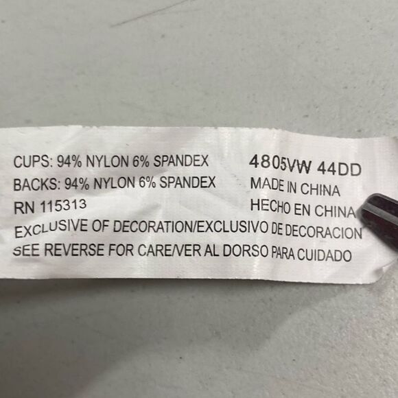 DOLCE VITA Women’s White Bra Size 44DD No Wires - Picture 5 of 6